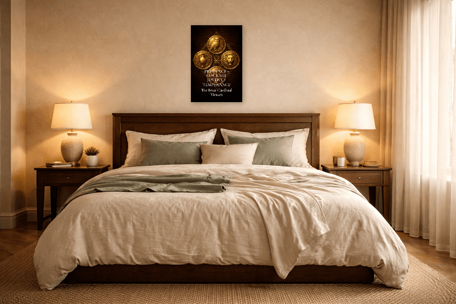 As Quatro Virtudes Cardinais - Arte da Filosofia Estoica - Arte de Parede Estoica - 5