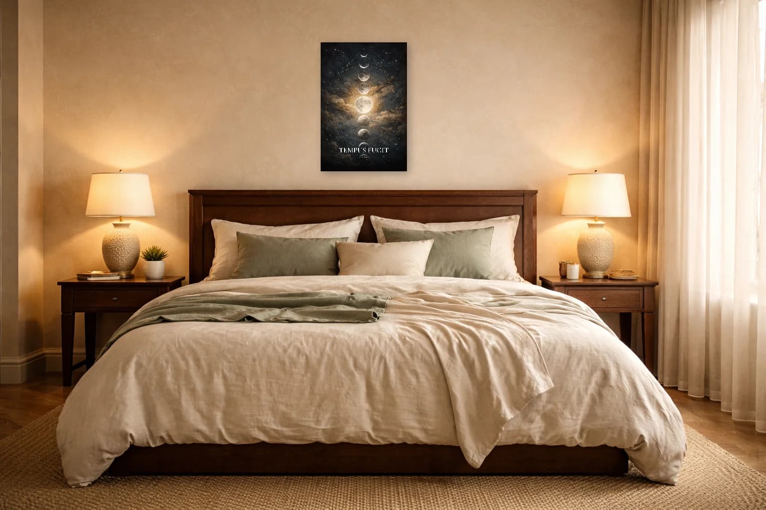 Tempus Fugit - Méditation Stoïcienne sur le Temps - Art Mural Stoïcien - Room Scene 6