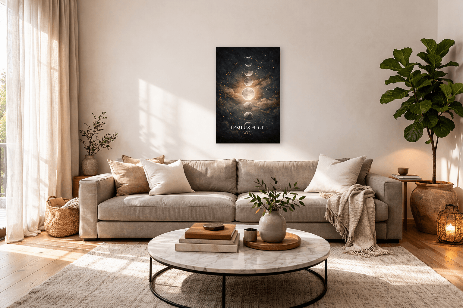 Tempus Fugit - Στωική Διαλογισμός για τον Χρόνο - Στωική Τέχνη Τοίχου - 3