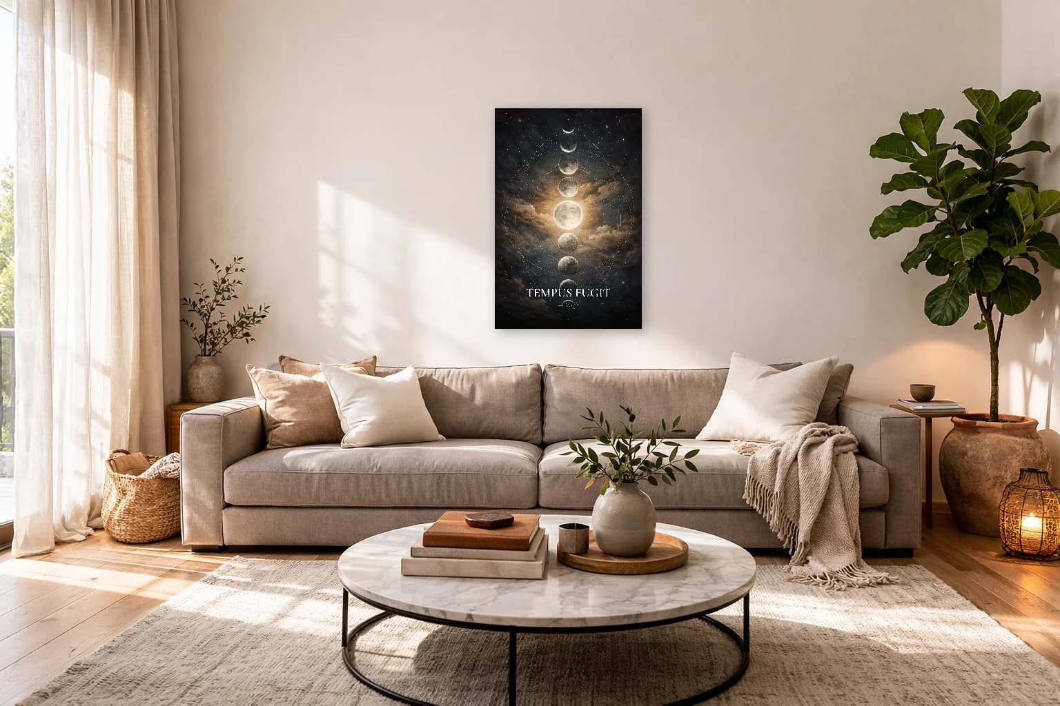 Tempus Fugit - Méditation Stoïcienne sur le Temps - Art Mural Stoïcien - Room Scene 7