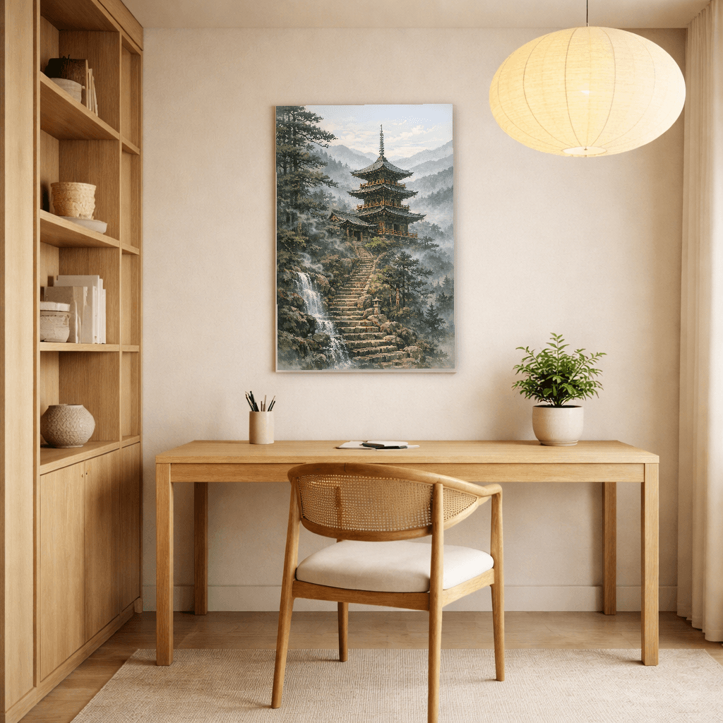 Stoic Hourglass - Impermanence & Mindful Time Art - Stoic Wall Art - Room Scene 4