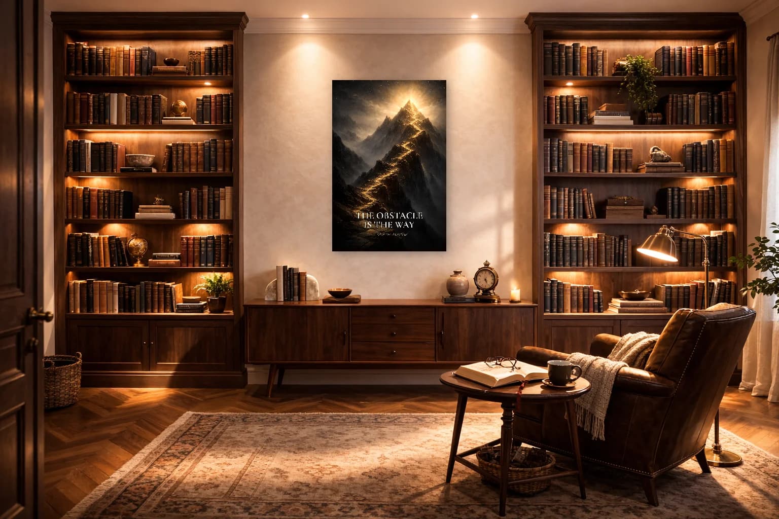 L'obstacle est le chemin - Impression de la force stoïque - Art mural stoïque - Room Scene 3