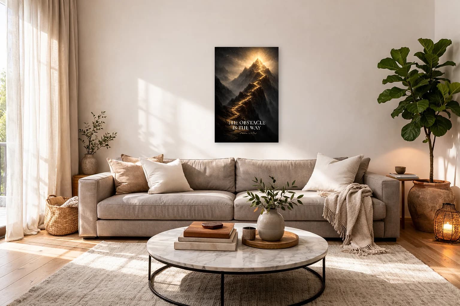 L'obstacle est le chemin - Impression de la force stoïque - Art mural stoïque - Room Scene 7