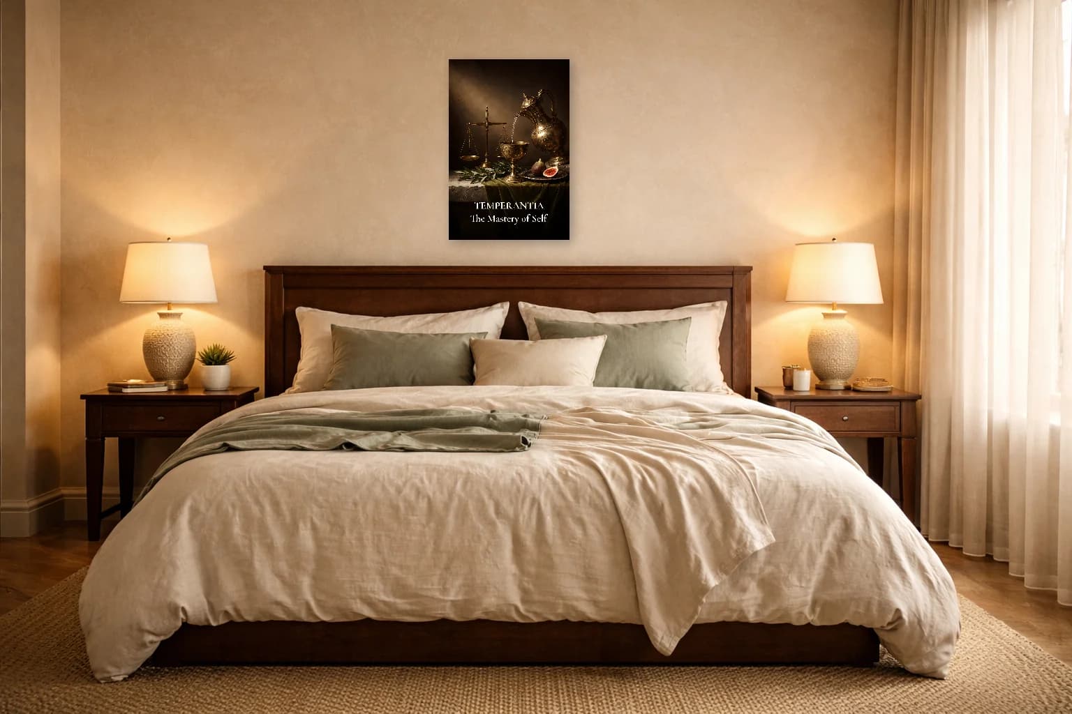 Tempérance - Vertu Cardinale Art de la Philosophie Stoïcienne - Art Mural Stoïque - Room Scene 6