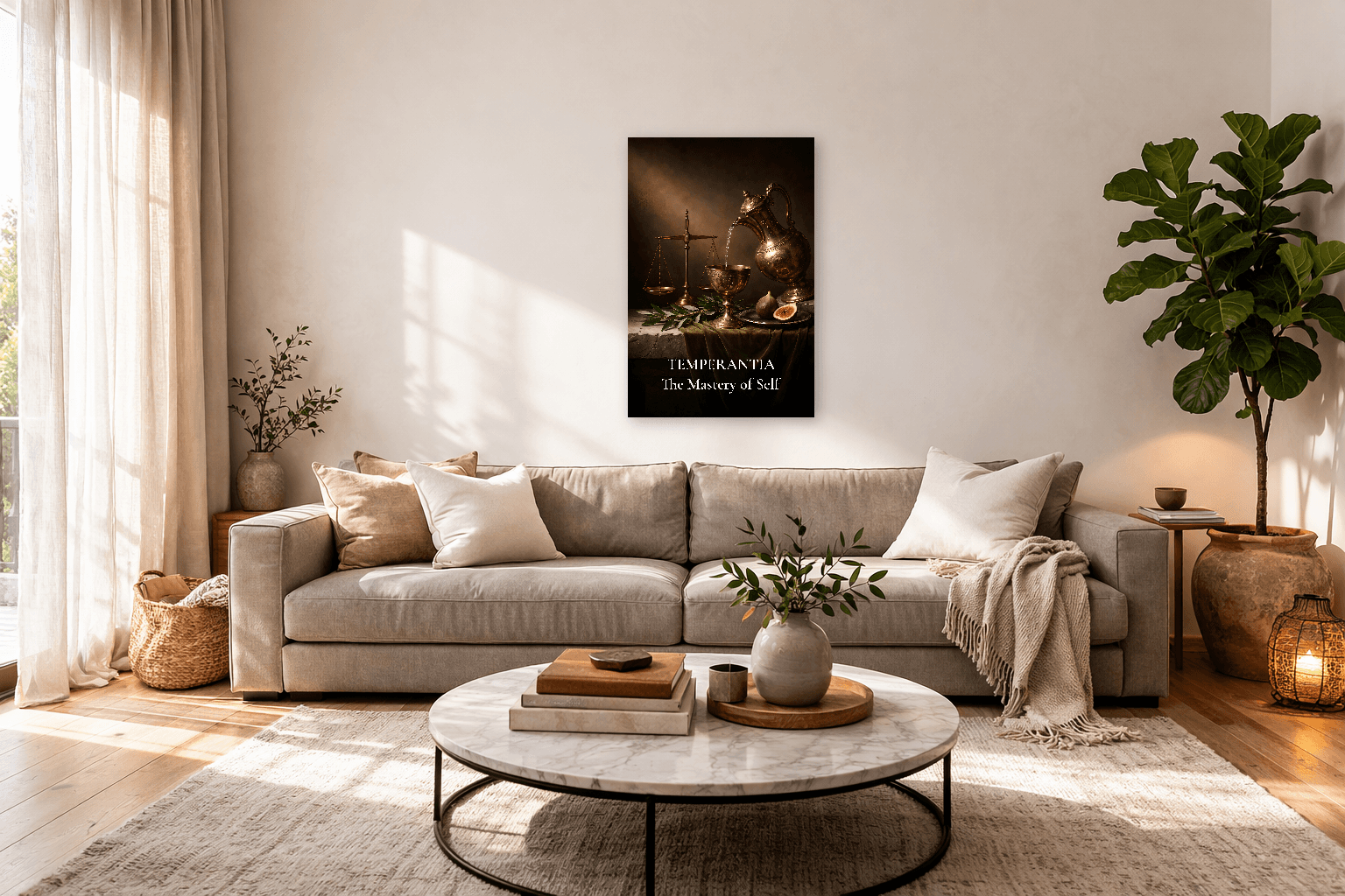 Temperança - Arte Filosófica Estoica da Virtude Cardinal - Arte de Parede Estoica - 3