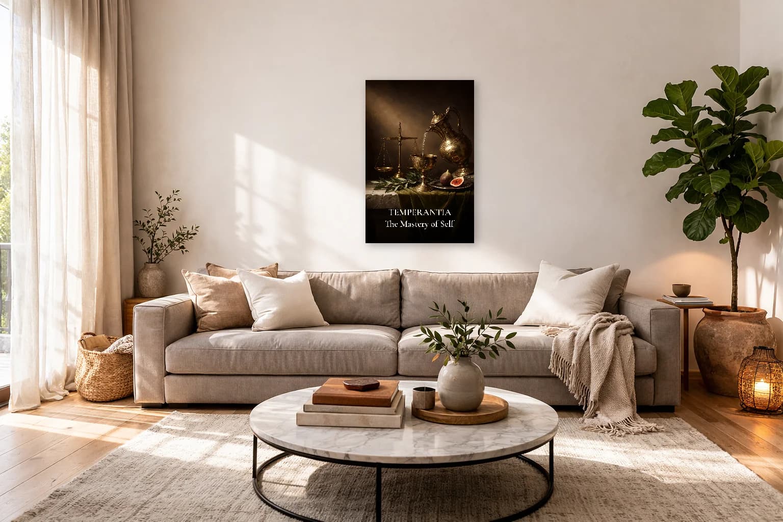 Tempérance - Vertu Cardinale Art de la Philosophie Stoïcienne - Art Mural Stoïque - Room Scene 7