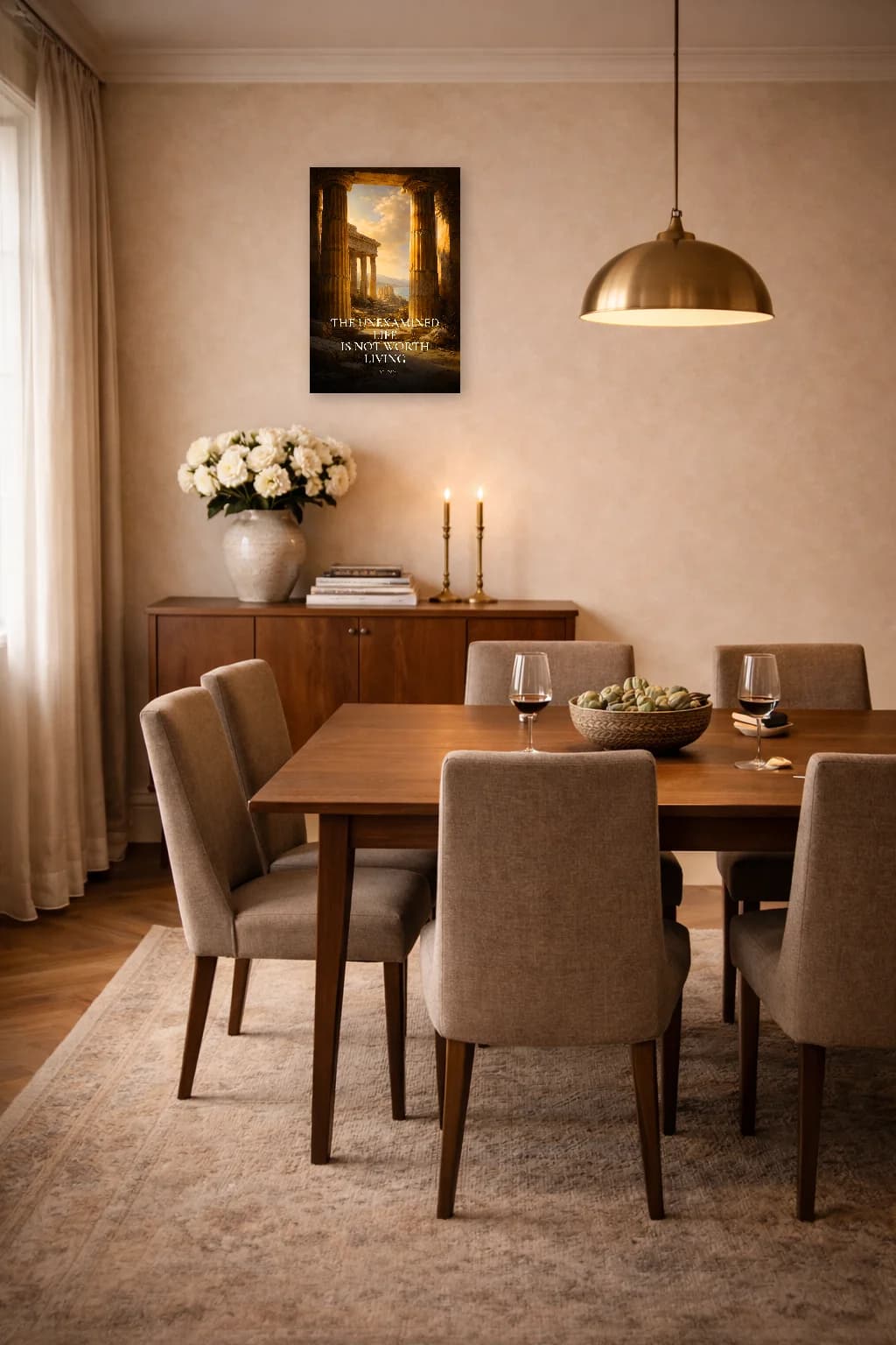 La vie non examinée - Impression de philosophie de Socrate - Art mural stoïcien - Room Scene 4