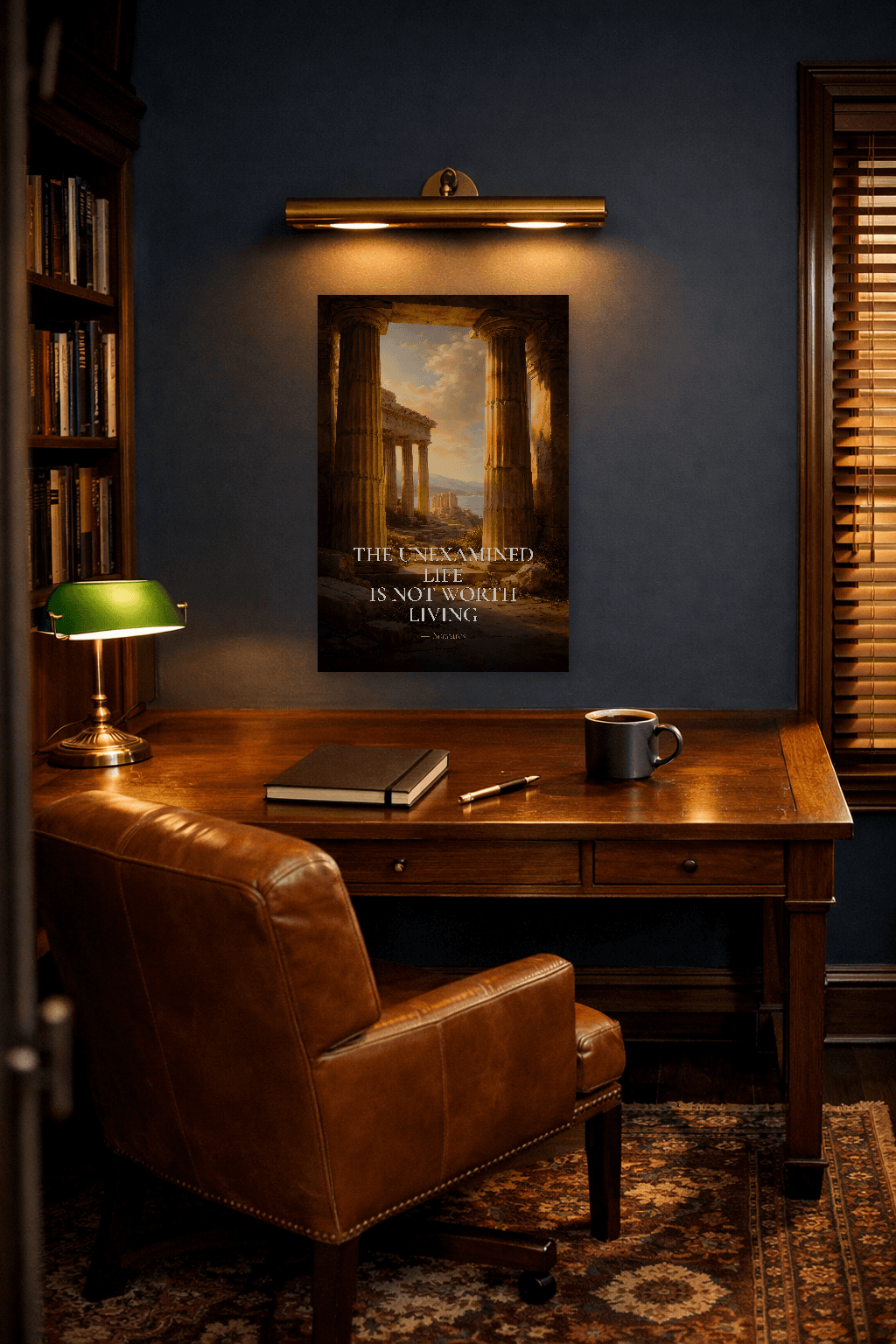 A meg nem vizsgált élet - Szókratész filozófia nyomat - Sztoikus fali művészet - 2