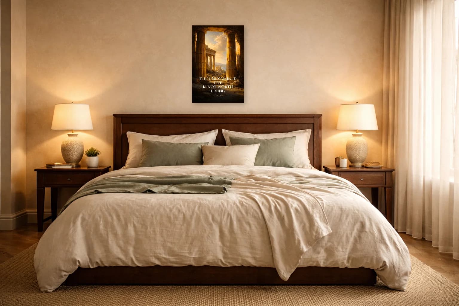 La vie non examinée - Impression de philosophie de Socrate - Art mural stoïcien - Room Scene 6