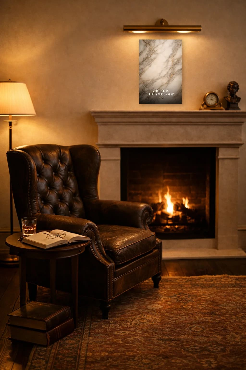 La vertu est le seul bien - Impression philosophique de Seneca - Art mural stoïcien - Room Scene 2