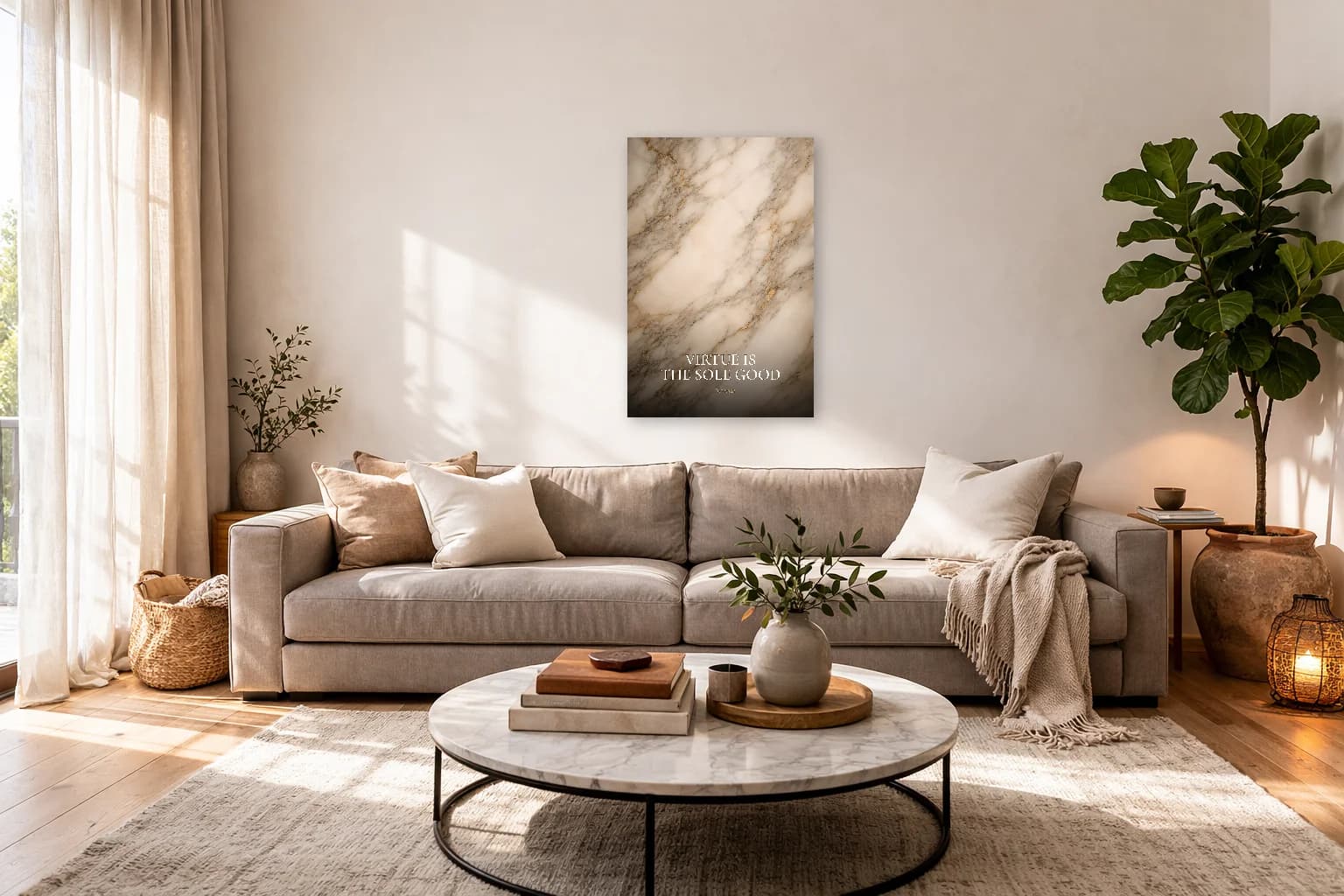 La vertu est le seul bien - Impression philosophique de Seneca - Art mural stoïcien - Room Scene 7