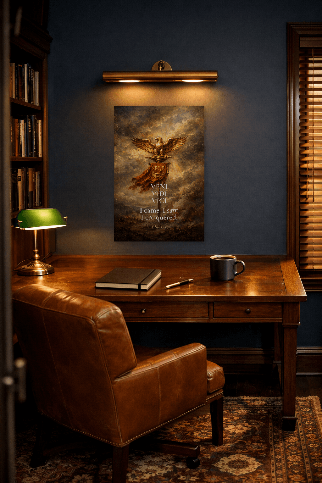 Veni Vidi Vici - Přišel jsem, viděl jsem, zvítězil jsem - Umělecký tisk - Stoická nástěnná umění - Room Scene 5
