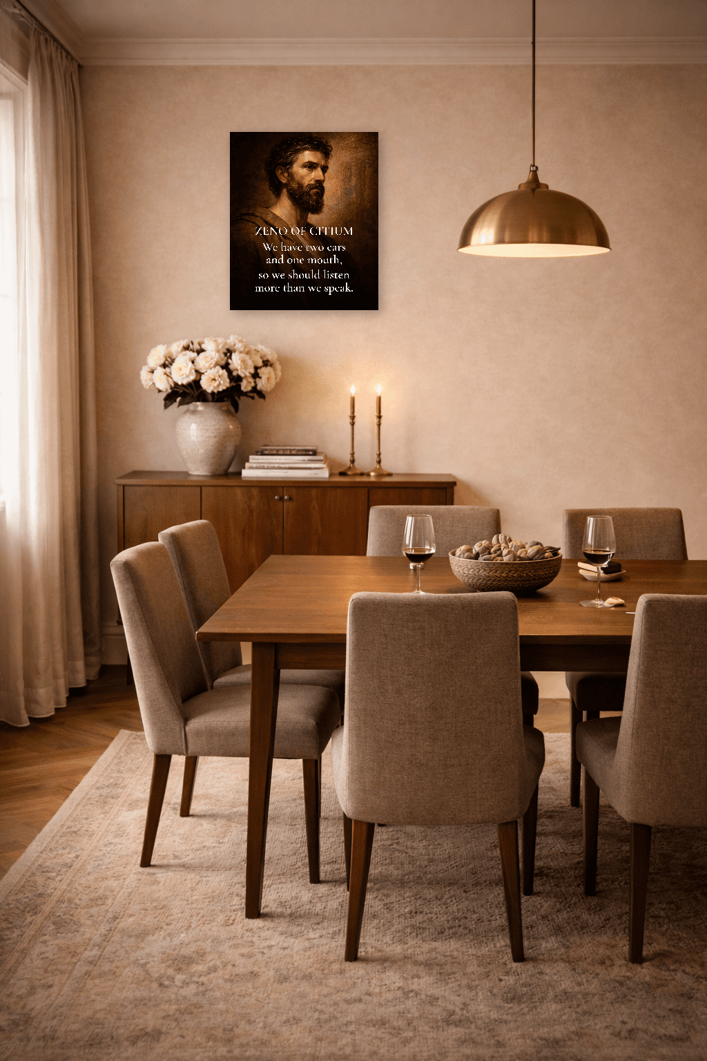 Zénón z Kitia - Zakladateľ stoicizmu Filozofická tlač - Stoická nástenná dekorácia - 7