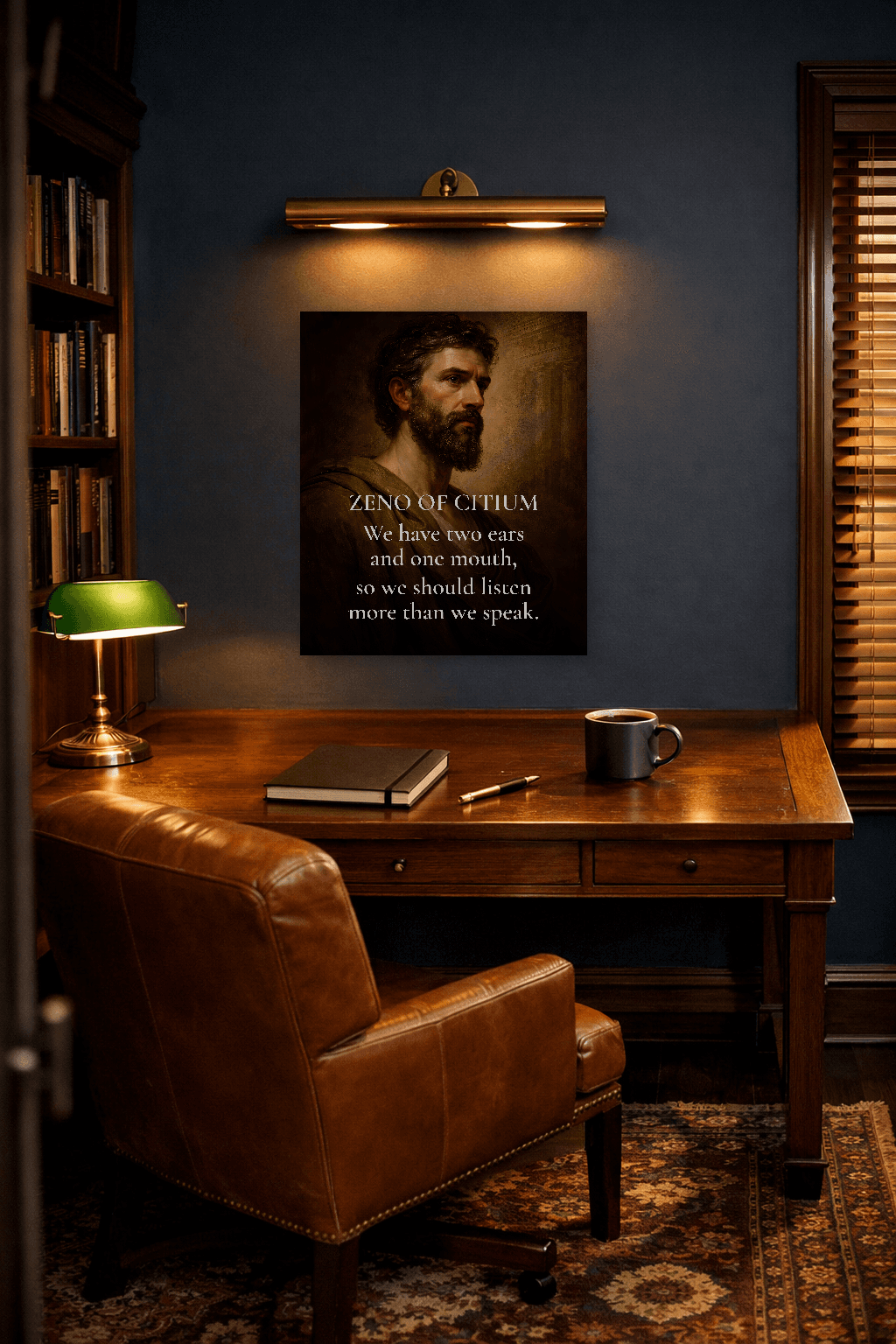 Zénón z Kitia - Zakladateľ stoicizmu Filozofická tlač - Stoická nástenná dekorácia - 2