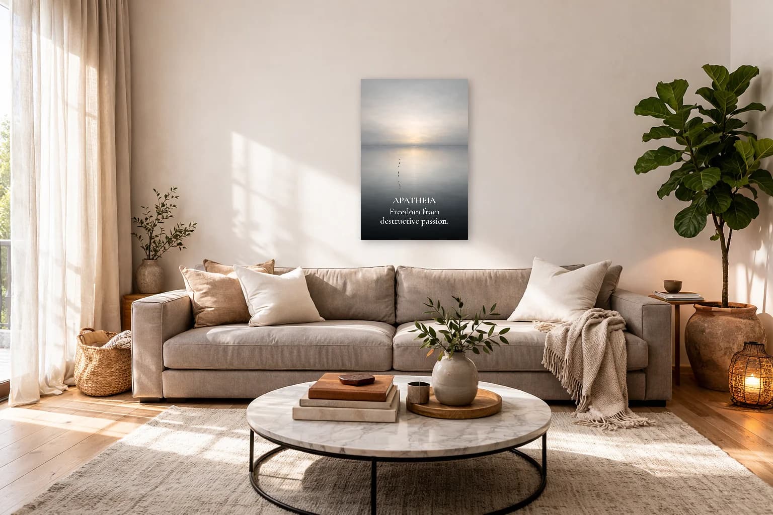 Apatheia - Freedom From Passion Stoic Art Print - Stoic Wall Art - Room Scene 7