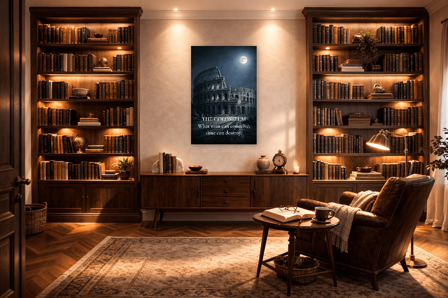 Koloseum při Měsíci - Věčné Řím Art - Stoická nástěnná umění - Room Scene 3
