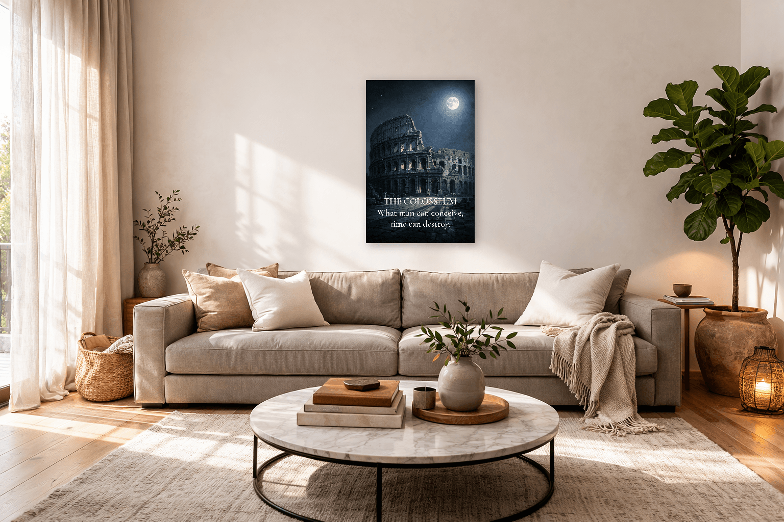 Koloseum při Měsíci - Věčné Řím Art - Stoická nástěnná umění - Room Scene 7