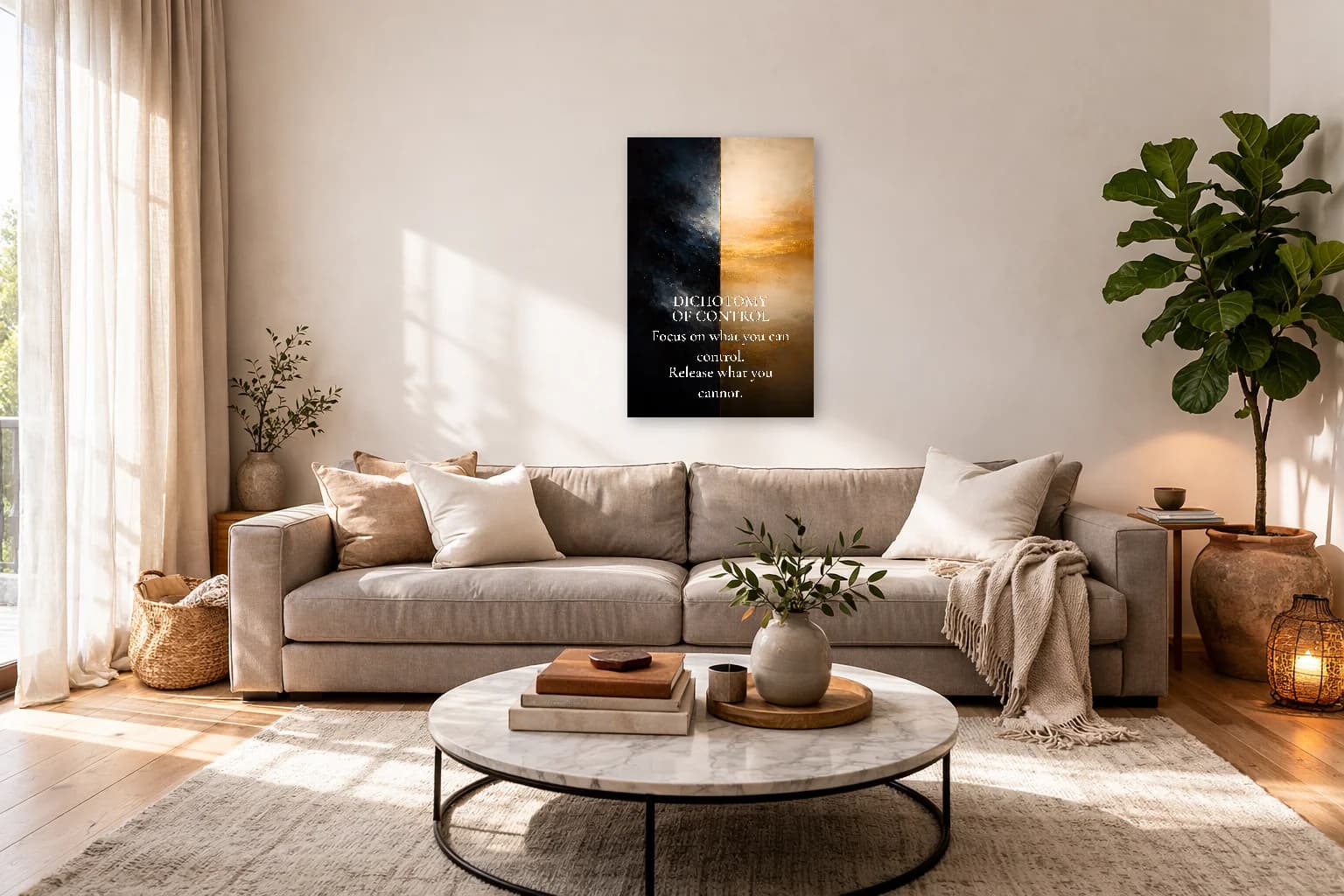Dichotomy of Control - Stoic Philosophy Wall Art - Stoic Wall Art - Room Scene 7