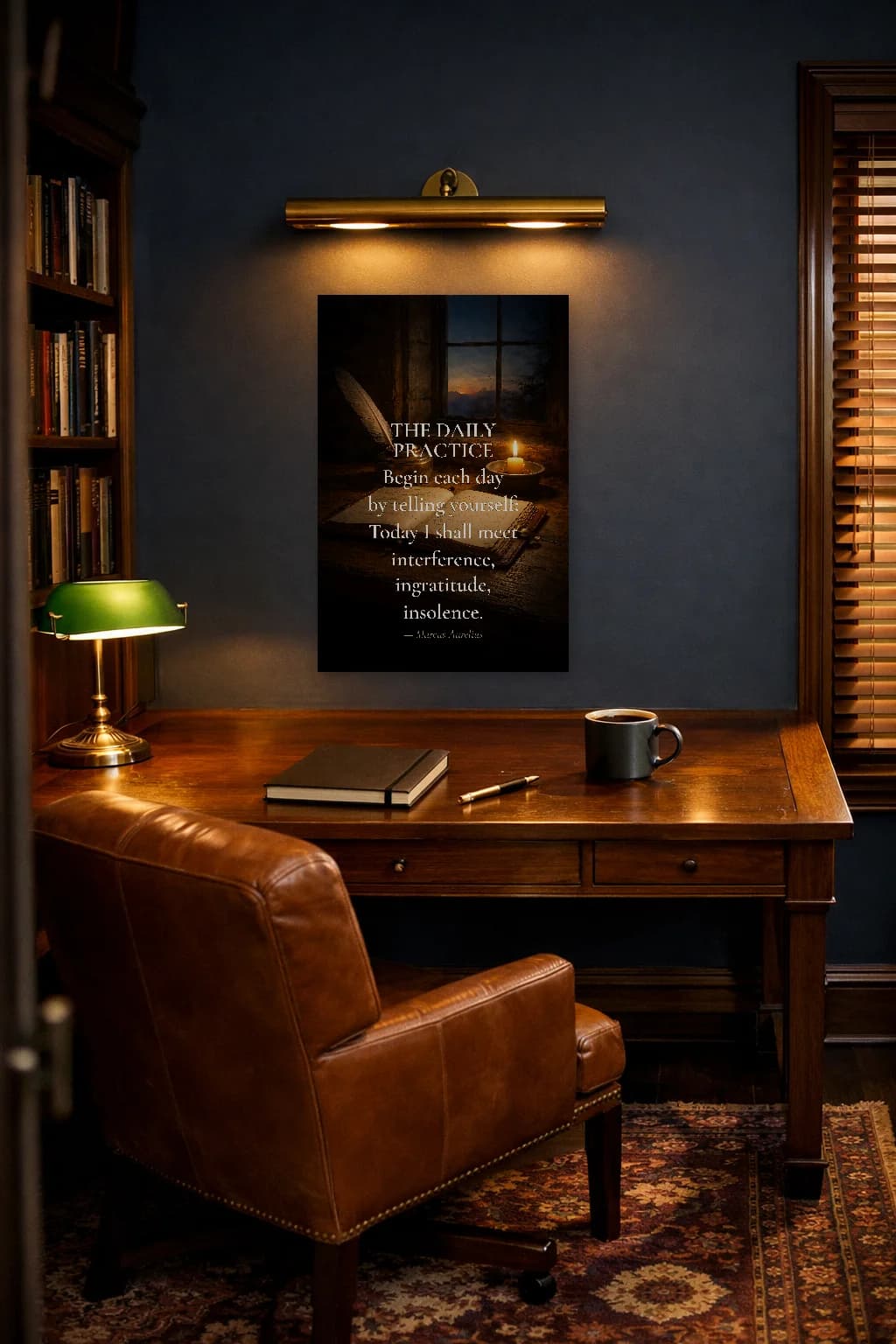 The Daily Stoic Practice - Morning Meditation Wall Art - Stoic Wall Art - Room Scene 5