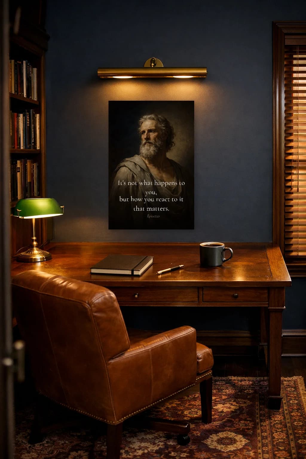 Epictetus - How You React - Stoic Philosophy Print - Stoic Wall Art - Room Scene 5