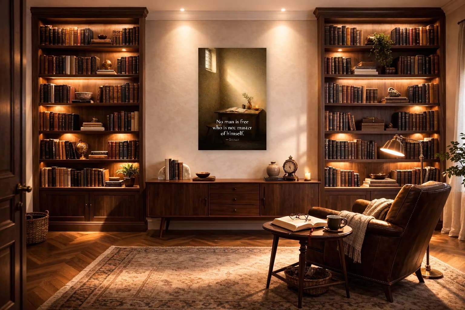 Epictetus - Freedom Through Acceptance Stoic Art - Stoic Wall Art - Room Scene 3