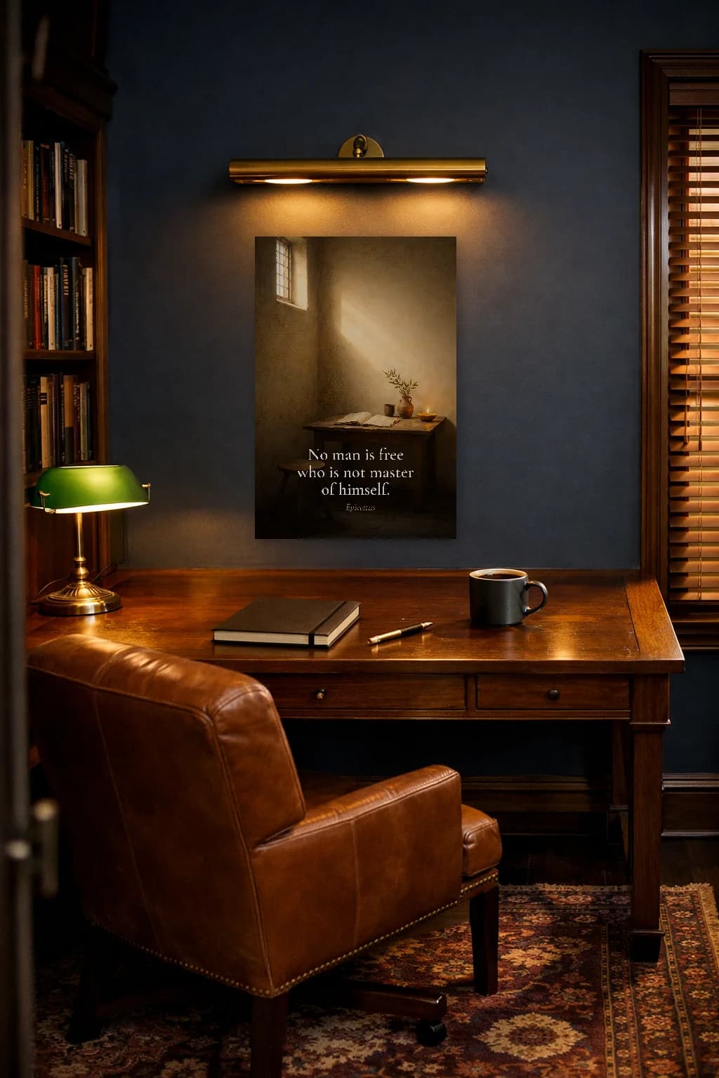 Epictetus - Freedom Through Acceptance Stoic Art - Stoic Wall Art - Room Scene 5
