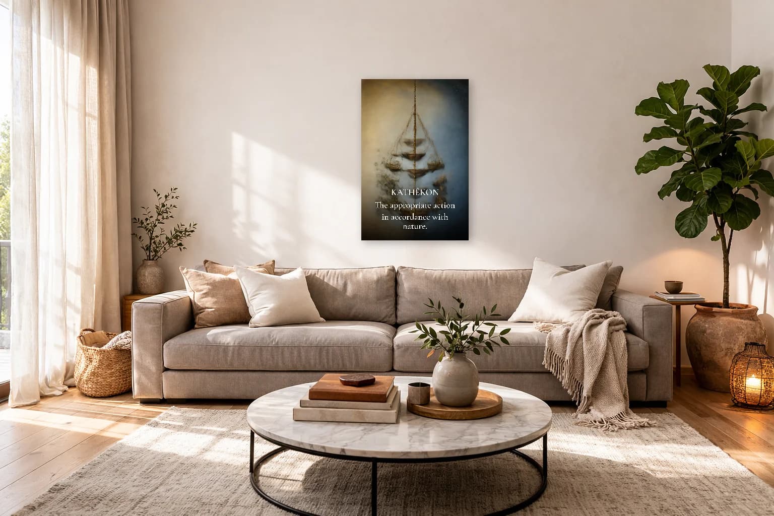 Kathêkon - Appropriate Action Stoic Philosophy Print - Stoic Wall Art - Room Scene 7