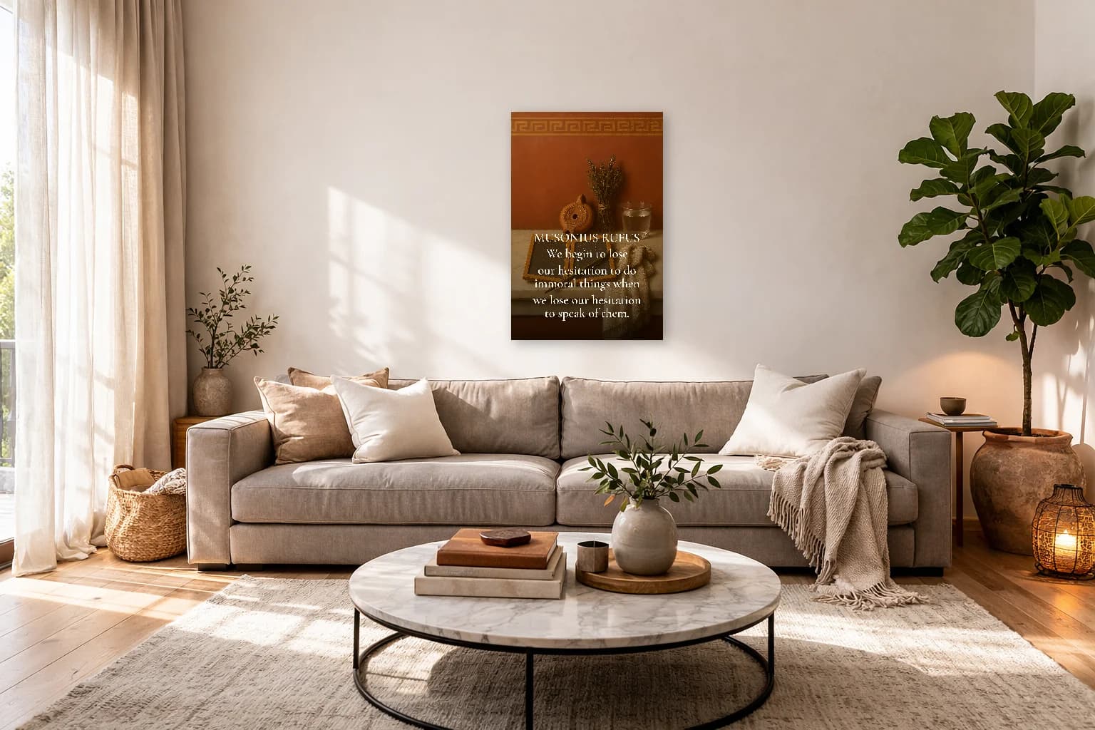 Musonius Rufus - The Roman Socrates Philosophy Art - Stoic Wall Art - Room Scene 7