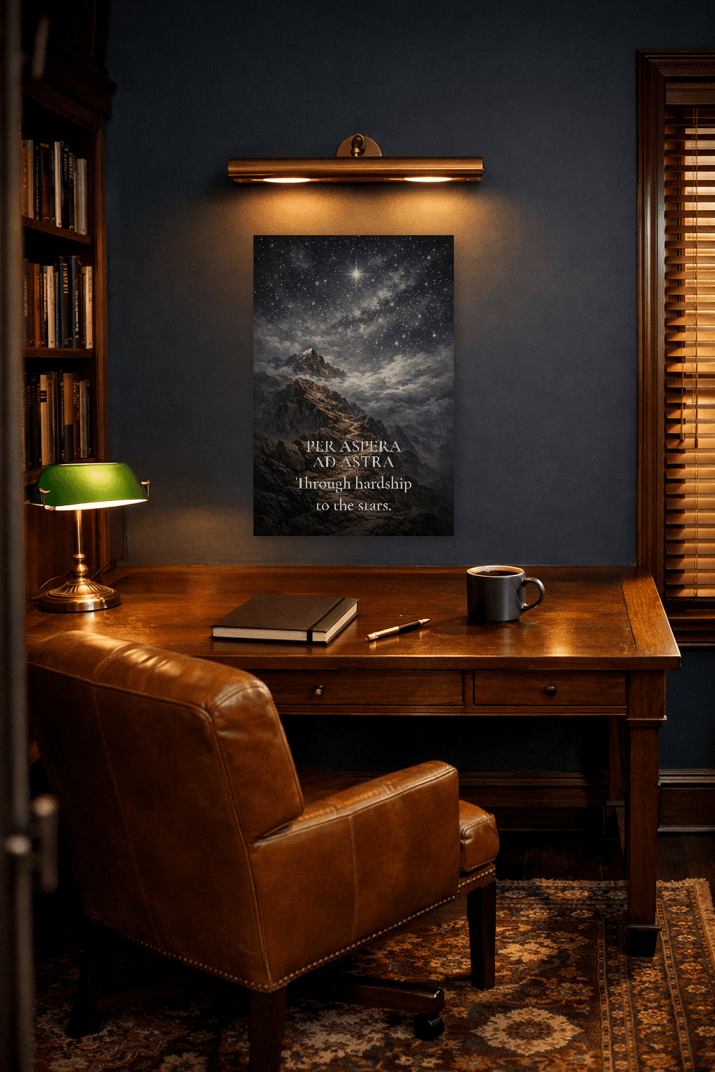 Per Aspera Ad Astra - À travers les épreuves vers les étoiles - Art mural stoïcien - Room Scene 5