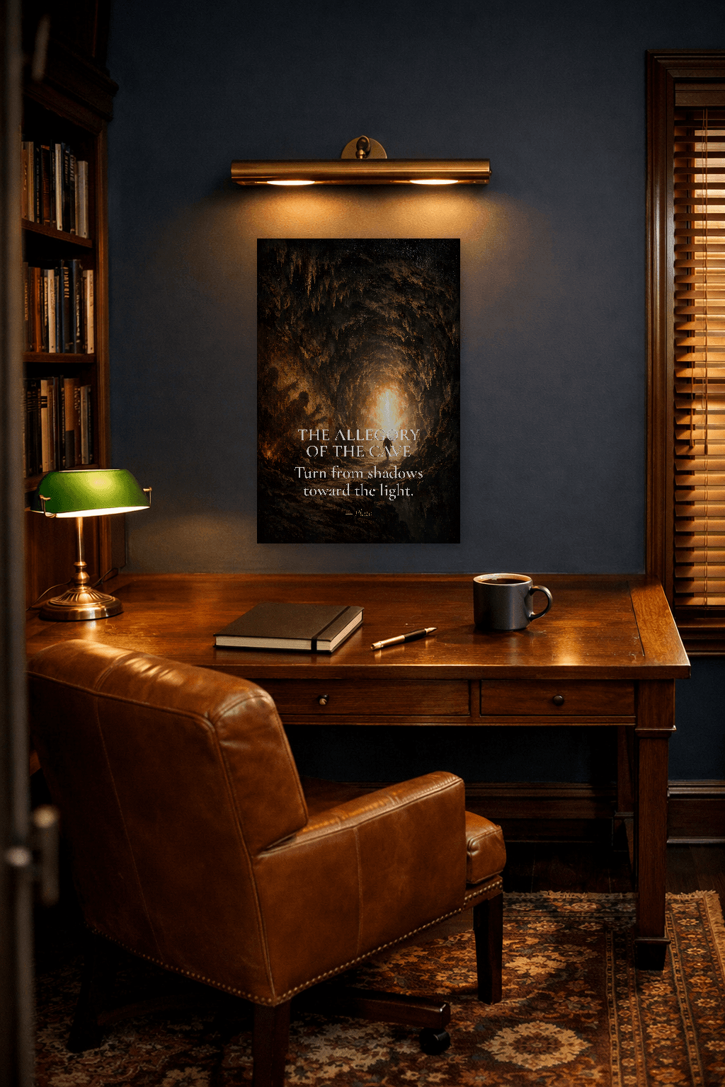 Platonin luola - Valistuksen filosofian allegoria - Stoic Wall Art - Room Scene 5