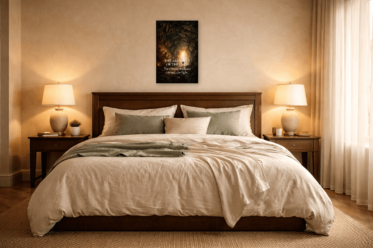 Platonin luola - Valistuksen filosofian allegoria - Stoic Wall Art - Room Scene 6