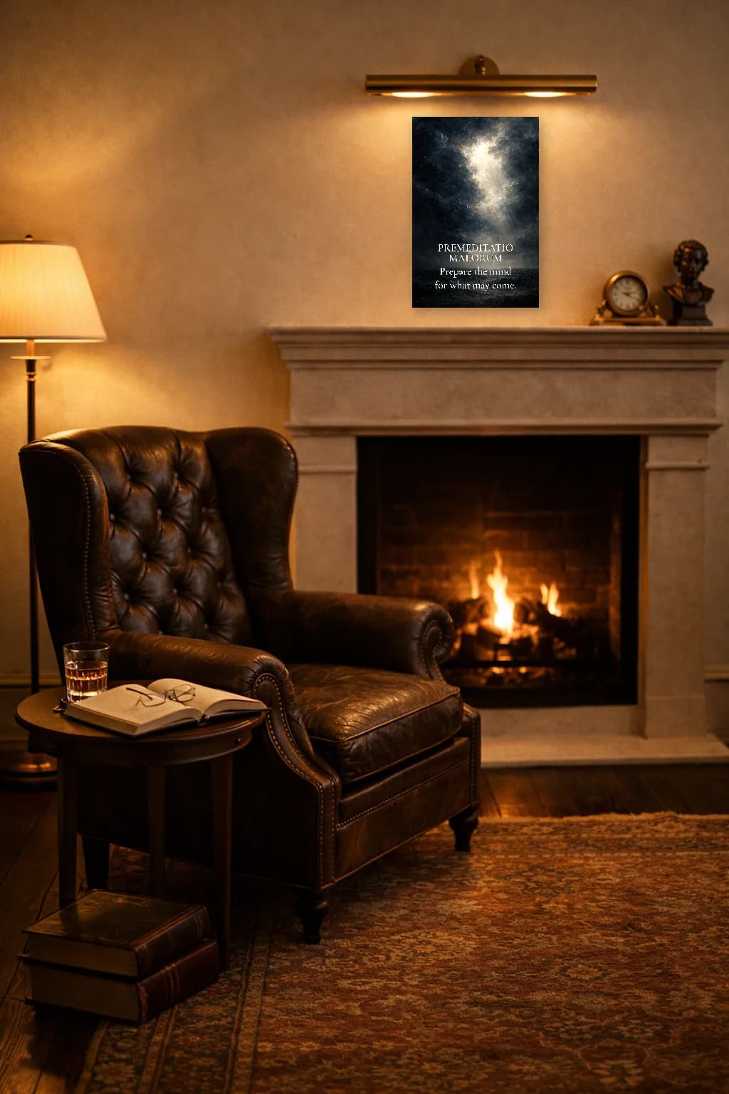 Premeditatio Malorum - Stoic Contemplation Art - Stoic Wall Art - Room Scene 2