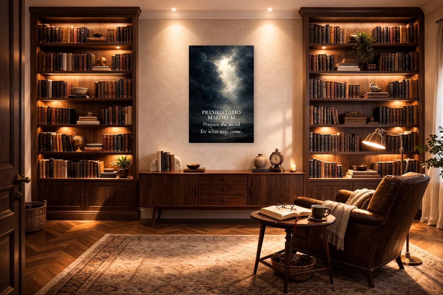 Premeditatio Malorum - Stoic Contemplation Art - Stoic Wall Art - Room Scene 3