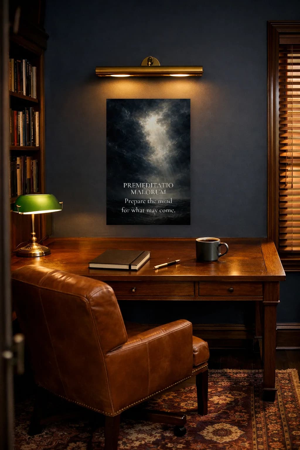 Premeditatio Malorum - Stoic Contemplation Art - Stoic Wall Art - Room Scene 5