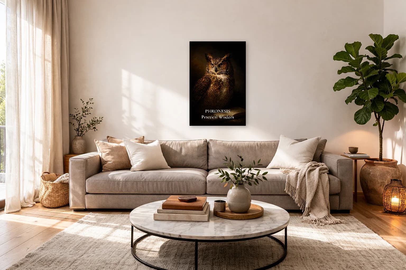 Phronesis - Practical Wisdom Philosophy Wall Art - Stoic Wall Art - Room Scene 7