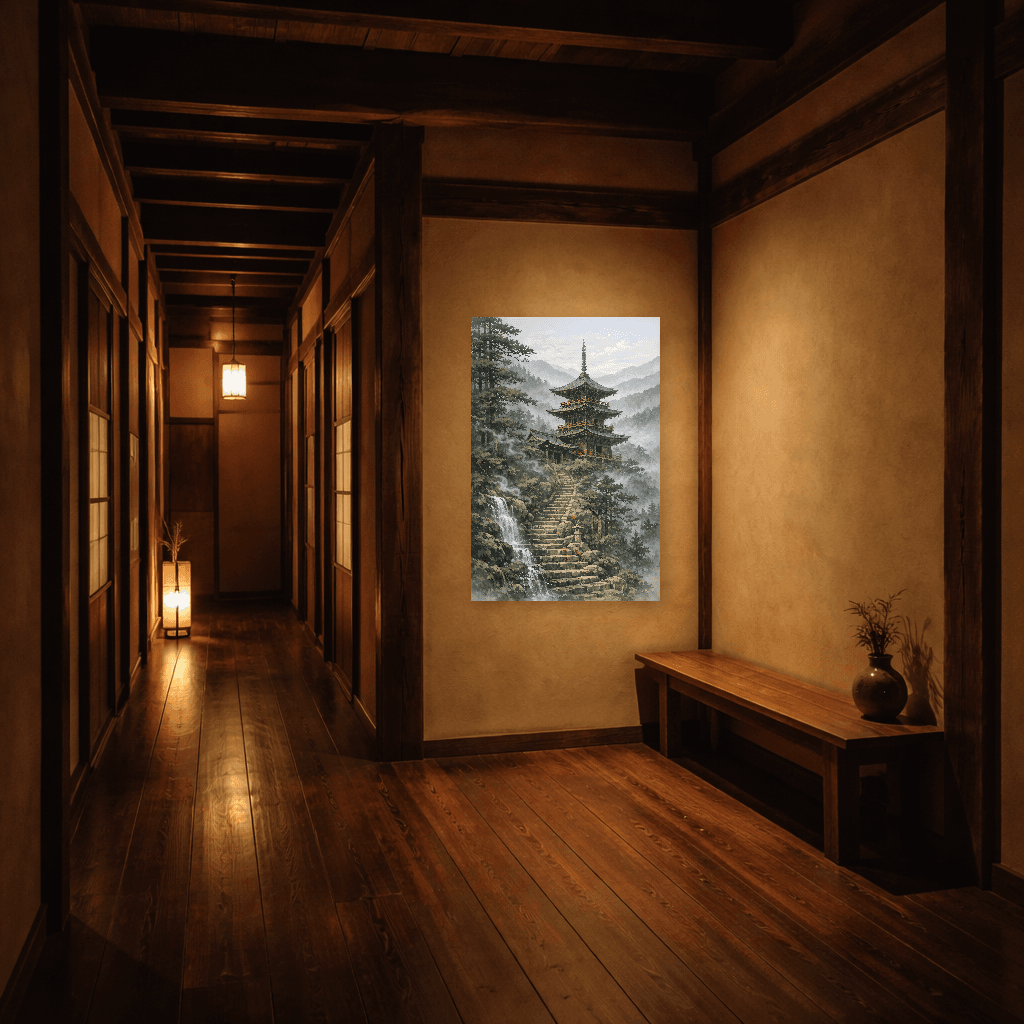 Stoic Hourglass - Impermanence & Mindful Time Art - Stoic Wall Art - Room Scene 8