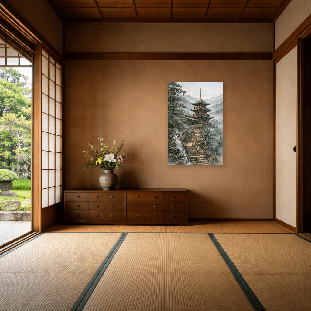 Stoic Hourglass - Impermanence & Mindful Time Art - Stoic Wall Art - Room Scene 12
