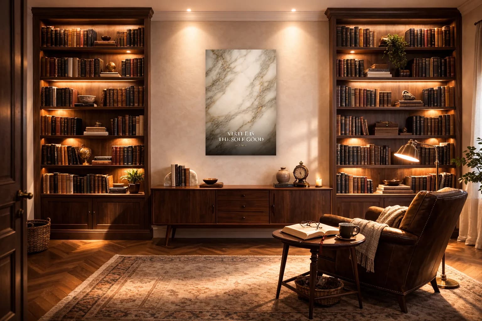 Virtue Is The Sole Good - Seneca Philosophy Print - Stoic Wall Art - Room Scene 3