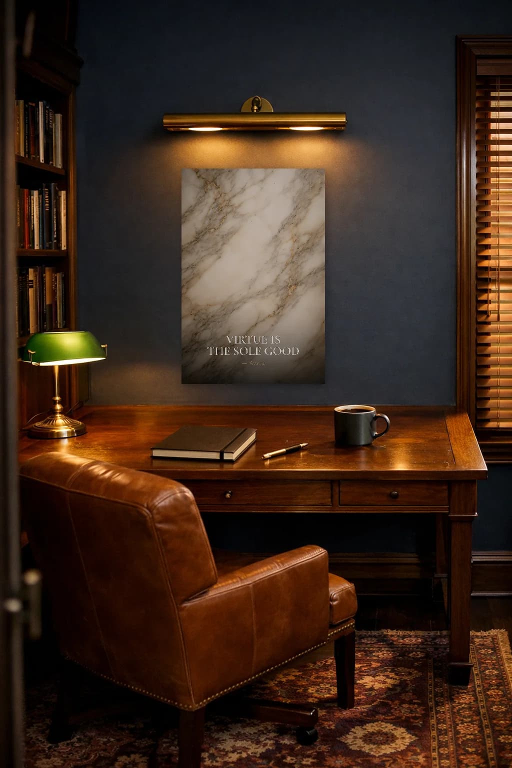 Virtue Is The Sole Good - Seneca Philosophy Print - Stoic Wall Art - Room Scene 5