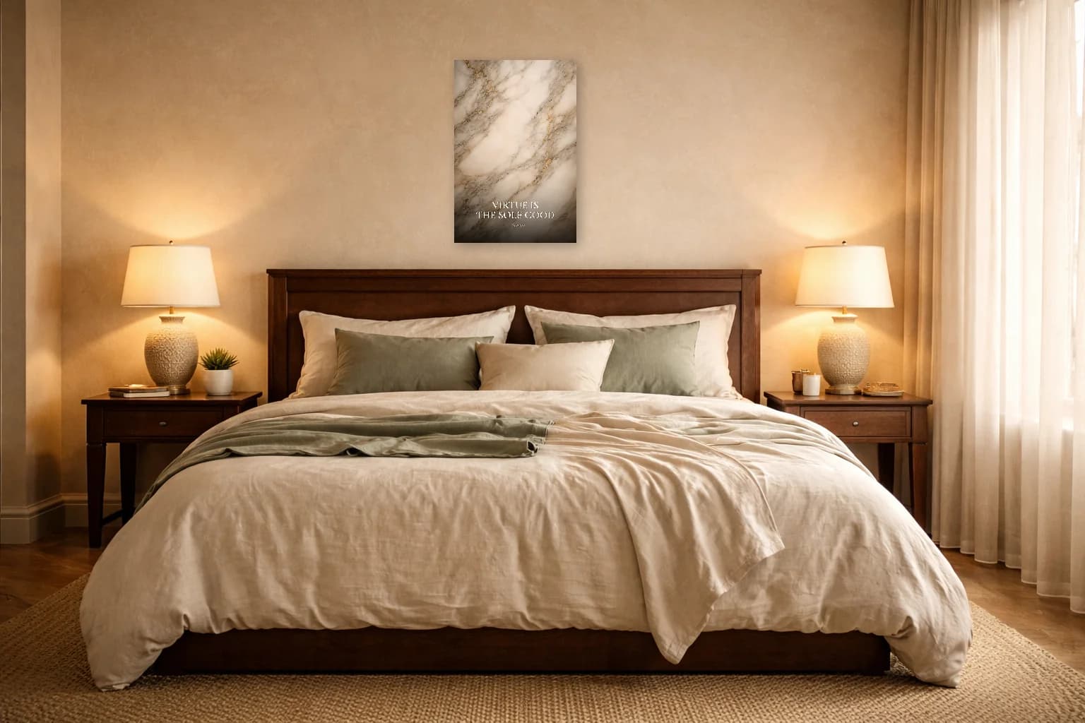 Virtue Is The Sole Good - Seneca Philosophy Print - Stoic Wall Art - Room Scene 6