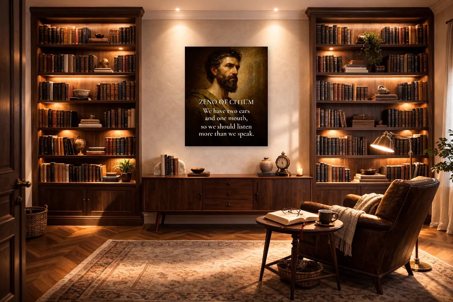 Zeno of Citium - Founder of Stoicism Philosophy Print - Stoic Wall Art - Room Scene 3