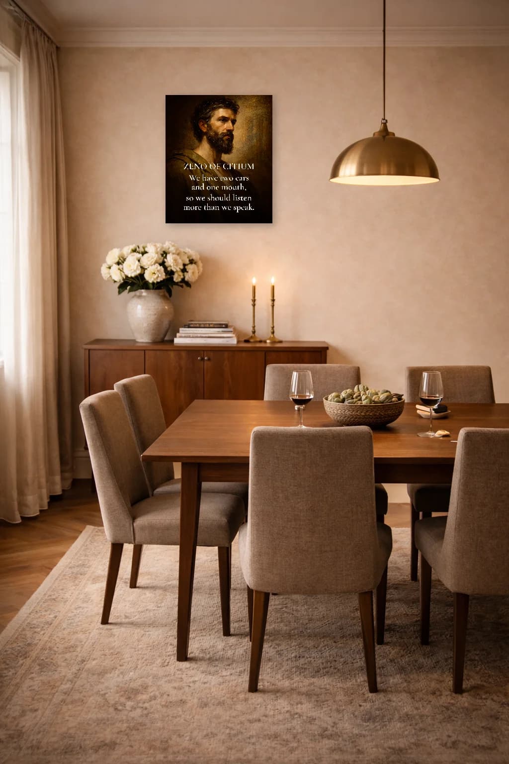 Zeno of Citium - Founder of Stoicism Philosophy Print - Stoic Wall Art - Room Scene 4