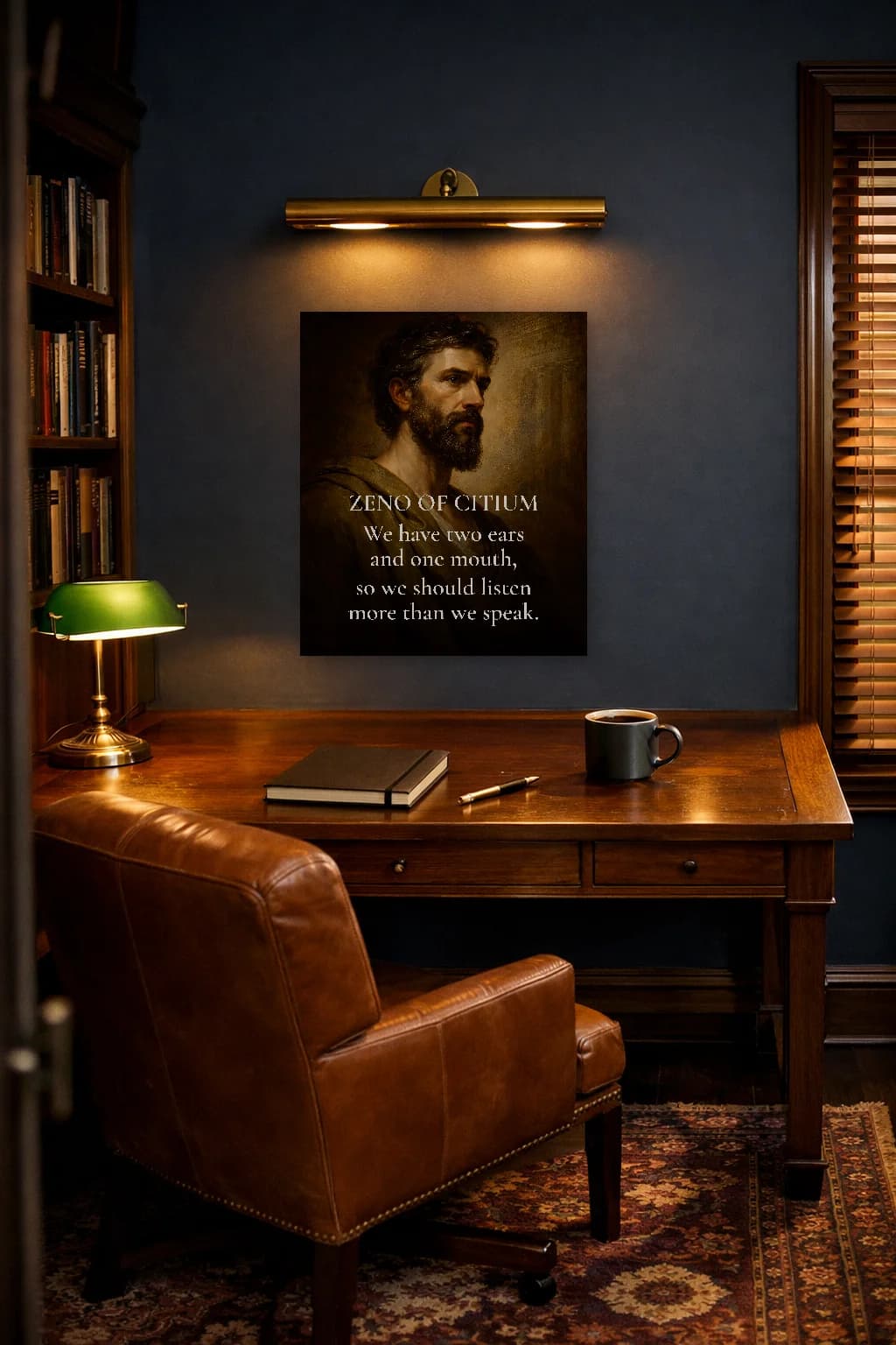 Zeno of Citium - Founder of Stoicism Philosophy Print - Stoic Wall Art - Room Scene 5