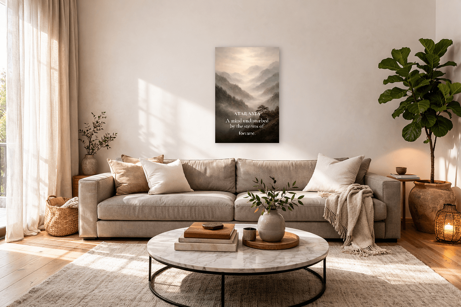 Ataraxia - Filosofia Tranquilității Stoice - Artă de Perete Stoică - view 3