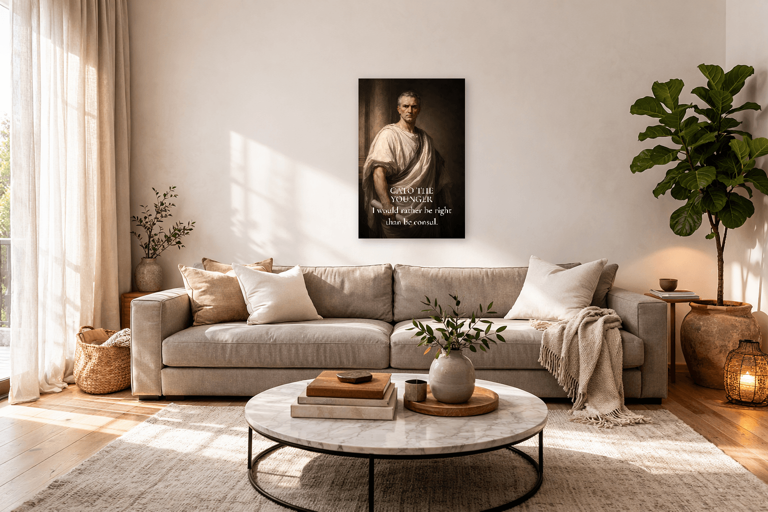 Cato, o Jovem - Desafio & Princípio Arte Estoica - Arte de Parede Estoica - view 3