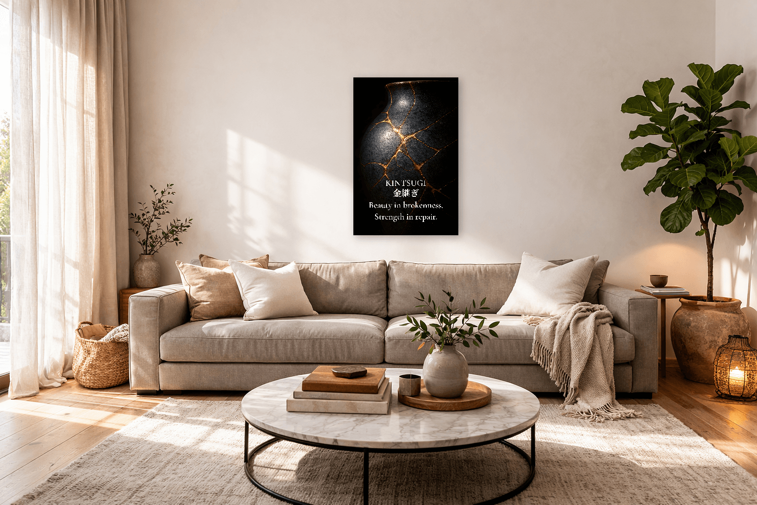 Kintsugi - Frumusețea în Imperfecțiune - Artă Filosofică de Perete - Artă Stoică de Perete - view 3