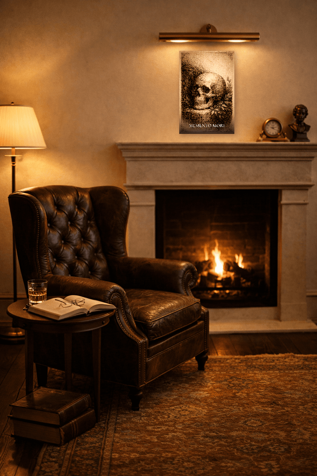 Teschio Memento Mori - Arte Filosofica Stoica - Arte da Parete Stoica - view 4