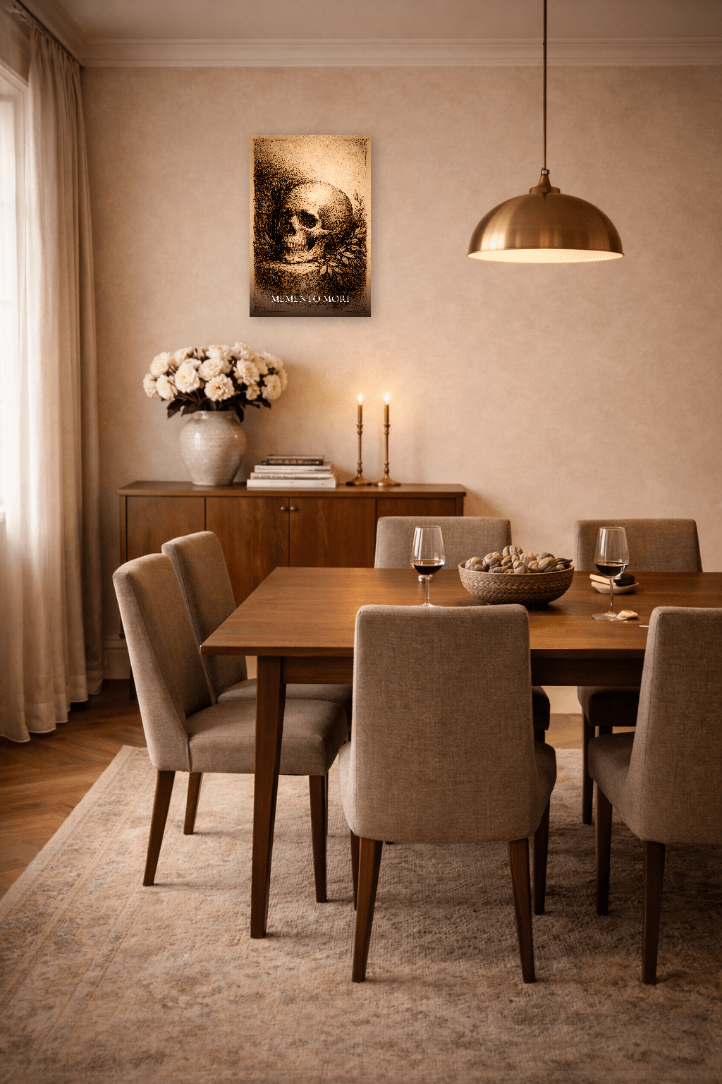 Teschio Memento Mori - Arte Filosofica Stoica - Arte da Parete Stoica - view 7