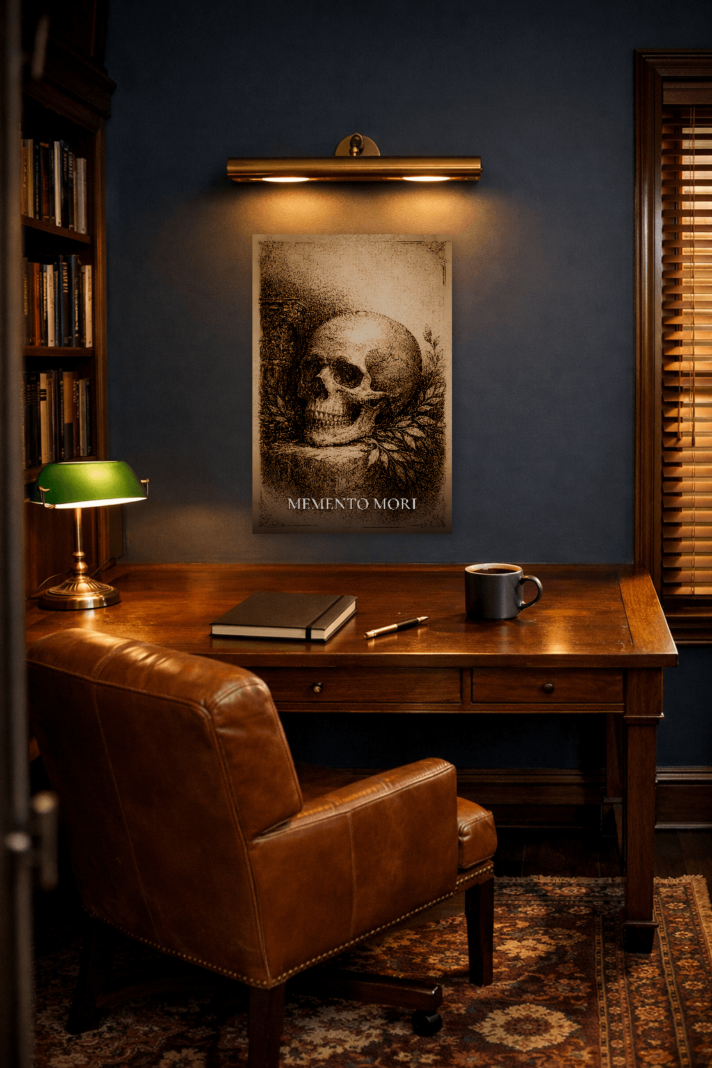 Teschio Memento Mori - Arte Filosofica Stoica - Arte da Parete Stoica - view 2