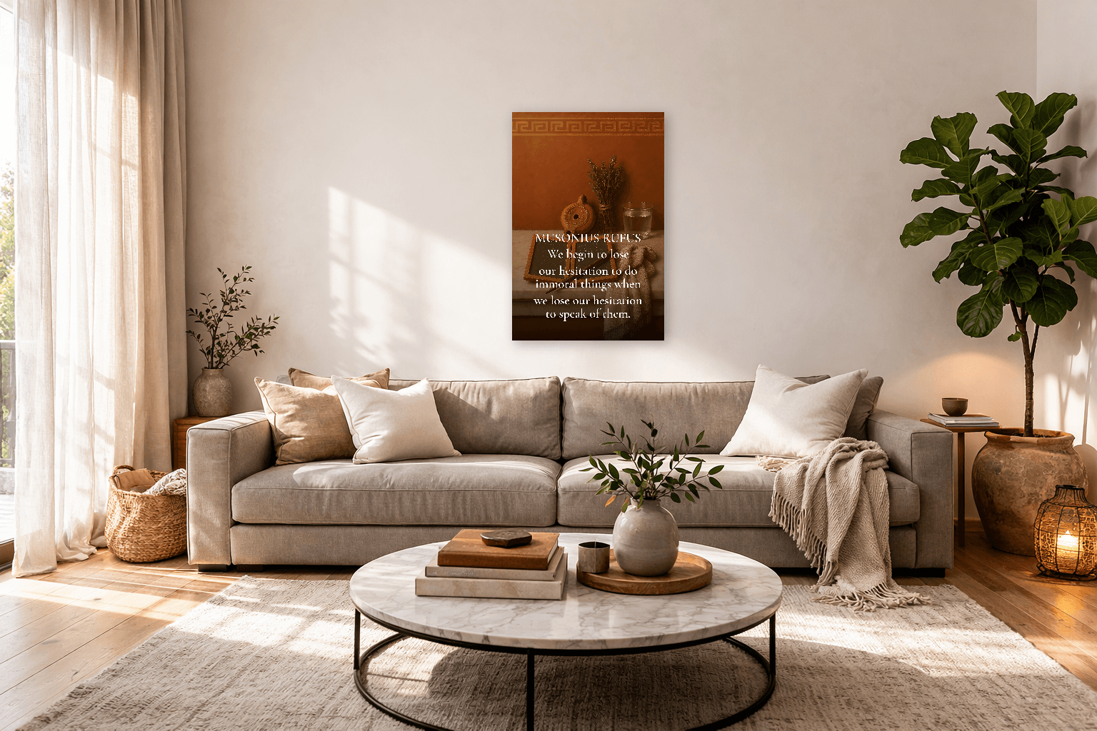 Musonius Rufus - Arta Filosofică a lui Socrate Roman - Artă de Perete Stoică - view 3